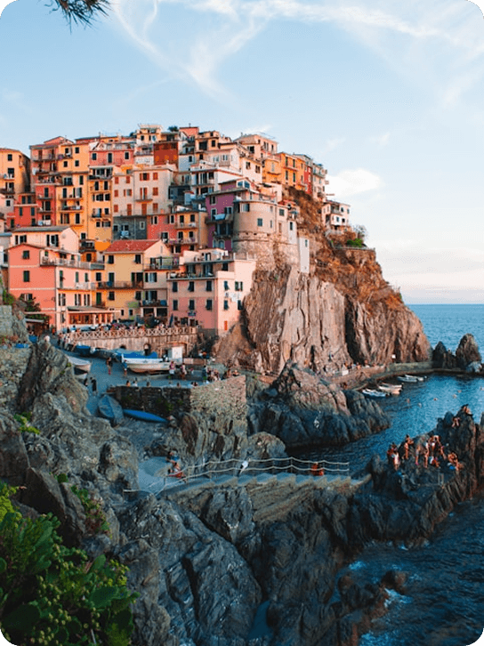 Colorful coastal village