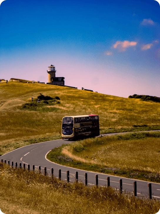 Woman in car enjoying view